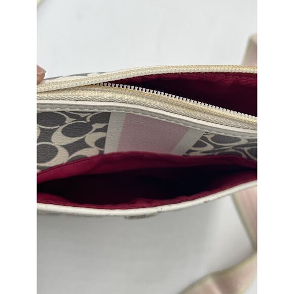 COACH Authenticated Gray Signature Print w/ Pink Trim Crossbody Shoulder Bag - Picture 8 of 8